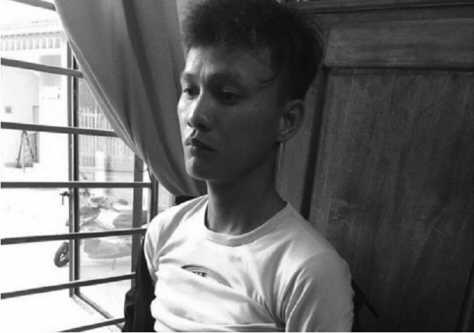 Đối tượng Quyết khi vừa bị bắt ở tỉnh Quảng Trị.