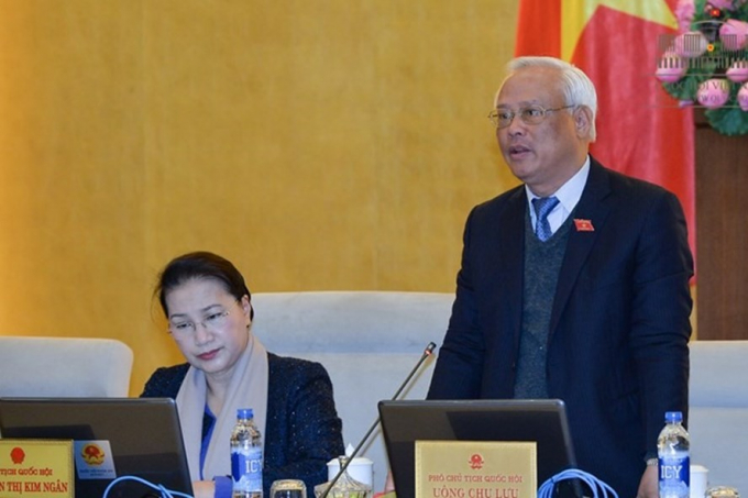 Ph&oacute; Chủ tịch Quốc hội U&ocirc;ng Chu Lưu ph&aacute;t biểu tại phi&ecirc;n họp của Ủy ban thường vụ Quốc hội (Ảnh: QH)