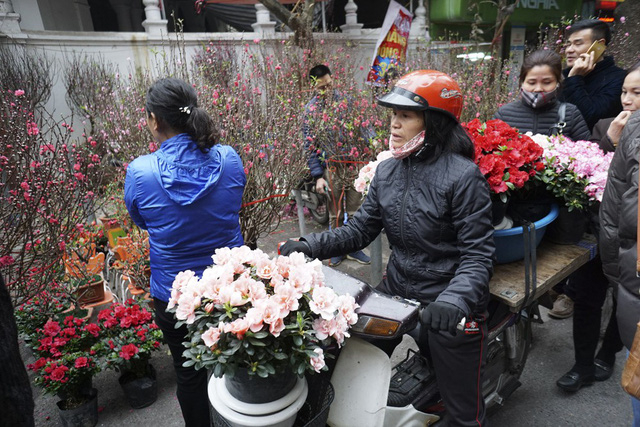 Những chuyến xe hoa li&ecirc;n tục đổ về chợ.