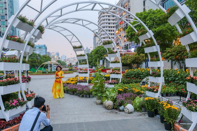 Đường hoa Nguyễn Huệ trước ngày khai mạc