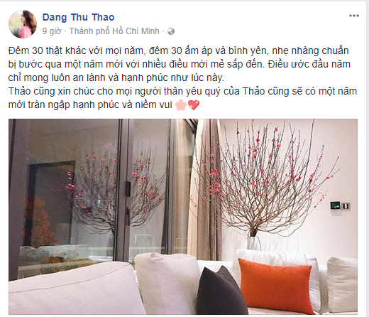 Đặng Thu Thảo ch&uacute;c mọi người tr&agrave;n ngập niềm vui, như &yacute; trong năm mới.&nbsp;