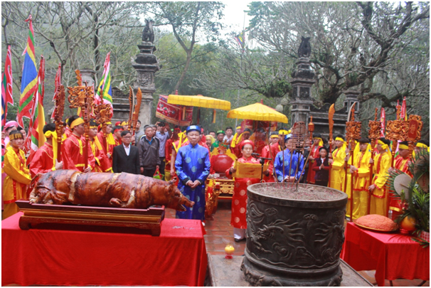 Khai mạc Lễ hội Gi&oacute;ng năm 2018 tại Khu di t&iacute;ch Lịch sử đền S&oacute;c, huyện S&oacute;c Sơn, TP H&agrave; Nội.