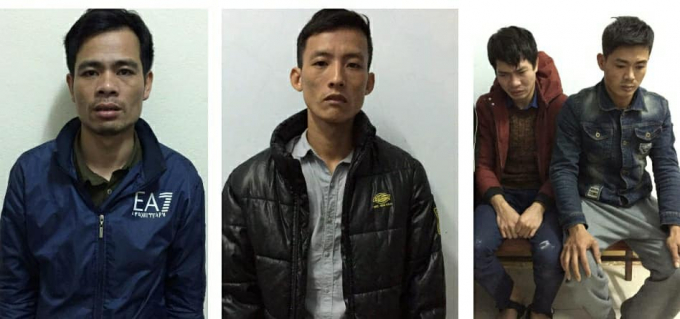 C&aacute;c đối tượng trong vụ &aacute;n bị bắt giữ. (Ảnh: b&aacute;o Vietnamnet)
