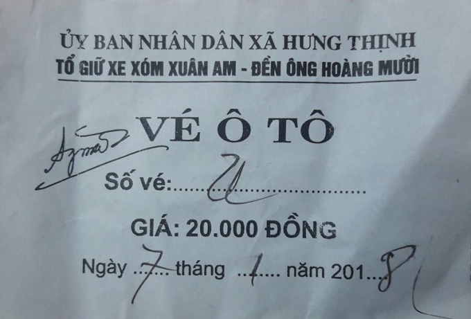 V&eacute; gửi xe Đền &Ocirc;ng Ho&agrave;ng Mười .