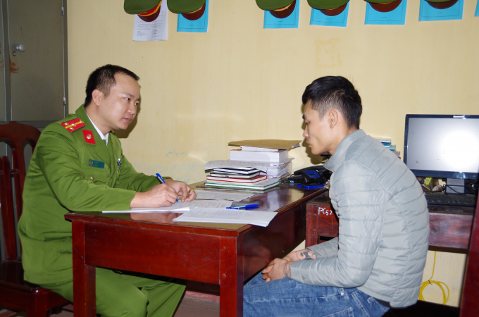 Đ&ocirc;́i tượng Vũ Sinh Cường tại cơ quan c&ocirc;ng an.