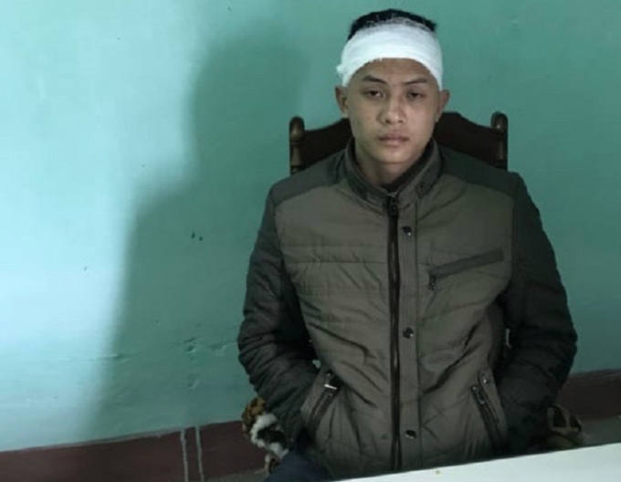 Đối tượng Đặng Văn H&ograve;a tại cơ quan C&ocirc;ng an.