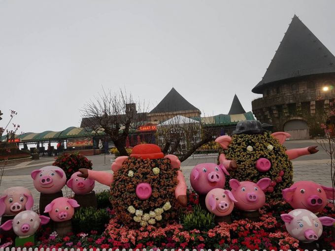 Những ch&uacute; heo con ngộ nghĩnh- linh vật của Tết Kỷ Hợi đang c&ugrave;ng nhau vui vẻ đọc s&aacute;ch tại khu vực quảng trường Ước hẹn khiến c&aacute;c du kh&aacute;ch nh&iacute; kh&ocirc;ng khỏi th&iacute;ch th&uacute;. &ldquo;C&aacute;c ch&uacute; heo dễ thương qu&aacute;, ch&aacute;u thấy bạn heo n&agrave;o cũng rất tươi vui&rdquo;, Xu&acirc;n Mai- du kh&aacute;ch nh&iacute; T&acirc;y Ninh cho biết.