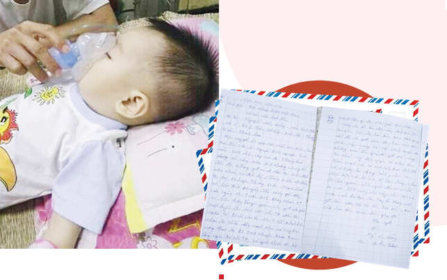 B&eacute; Nguy&ecirc;n v&agrave; anh Đ&ocirc;ng trong những ng&agrave;y điều trị tại bệnh viện c&ugrave;ng&nbsp;Bức t&acirc;m thư đẫm nước mắt anh gửi đến T&ograve;a soạn b&aacute;o Ph&aacute;p luật Việt Nam để cầu cứu.