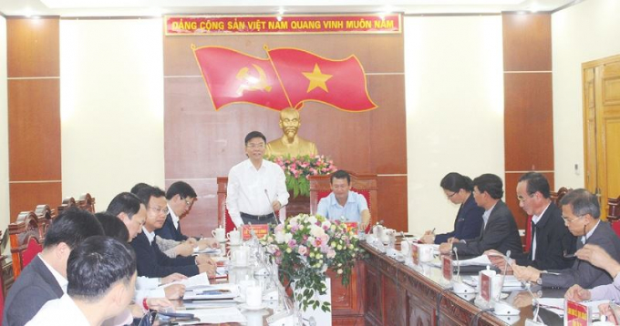 Bộ trưởng L&ecirc; Th&agrave;nh Long l&agrave;m việc với Thường trực Tỉnh ủy L&agrave;o Cai.