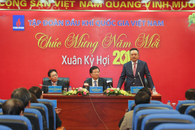 &nbsp;Chủ tịch HĐTV PVN Trần Sỹ Thanh ph&aacute;t biểu tại buổi l&agrave;m việc.&nbsp;(Ảnh: PetroTimes)