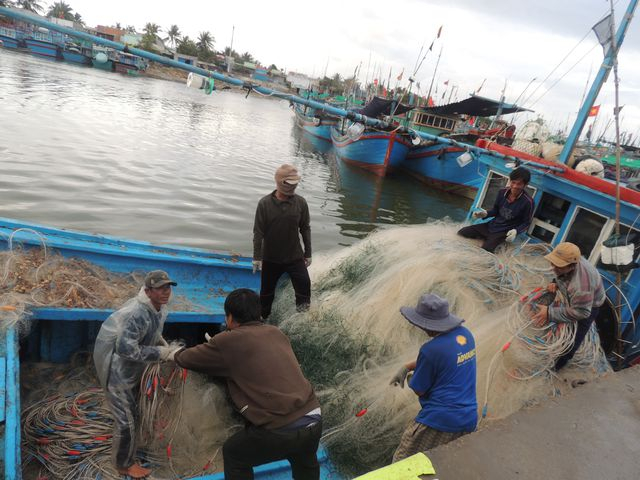 Ngư d&acirc;n thu lưới sau mẻ c&aacute; đầu năm.&nbsp;