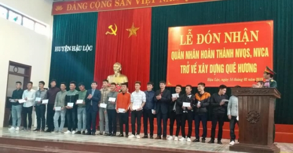 Hậu Lộc (Thanh Hóa): Tổ chức lễ đón nhận quân nhân hoàn thành nghĩa vụ