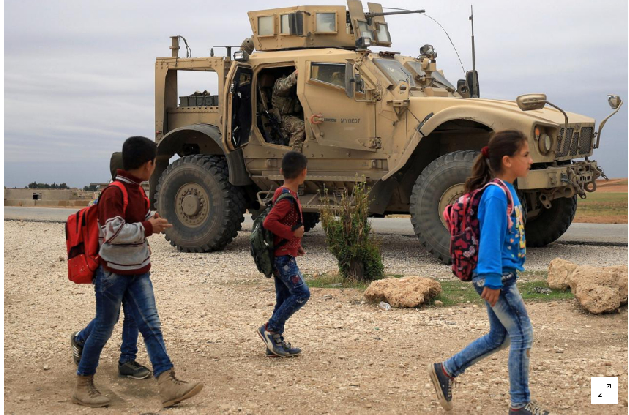 L&iacute;nh Mỹ tuần tra tại khu vực&nbsp;Hasakah, Syria&nbsp;gần bi&ecirc;n giới Thổ Nhĩ Kỳ v&agrave;o ng&agrave;y 4/11/2018. (Ảnh: Reuters)