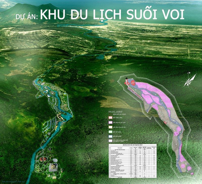 Phối cảnh dự &aacute;n khu du lịch Suối Voi.