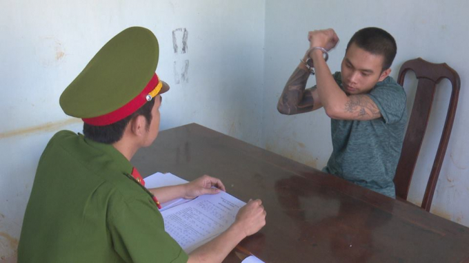 Đối tượng Trần Văn T&uacute; tại cơ quan điều tra.