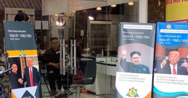 Cắt miễn phí kiểu tóc của ông Kim Jong-un và ông Trump tại Hà Nội