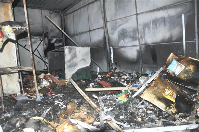 Hiện trường vụ ch&aacute;y.