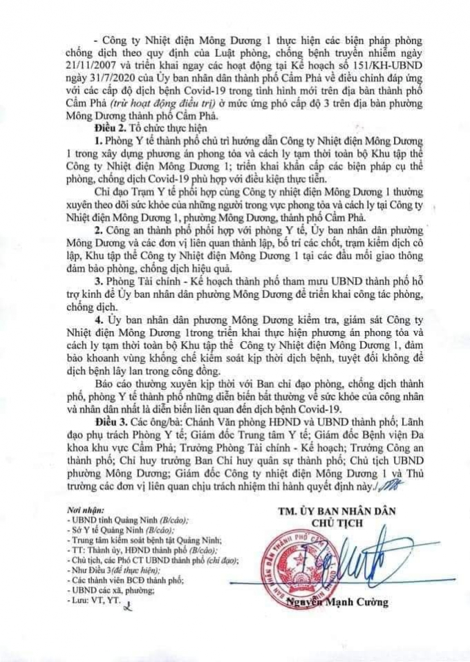 Quyết định hoả tốc phong toả ...