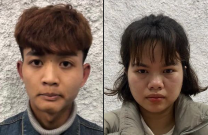 Phạm Đình Nam và Nguyễn Thị Thu Hằng tại cơ quan chức năng.