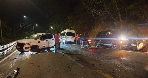 Lâm Đồng: Tai nạn giao thông liên hoàn trên đèo Bảo Lộc, nhiều người bị thương