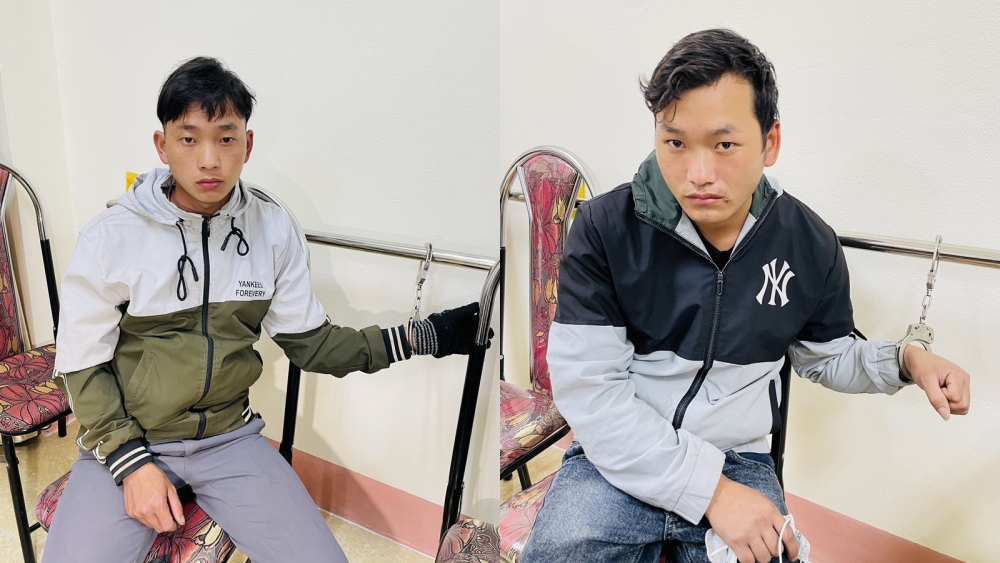 Hai đối tượng tại cơ quan Công an.