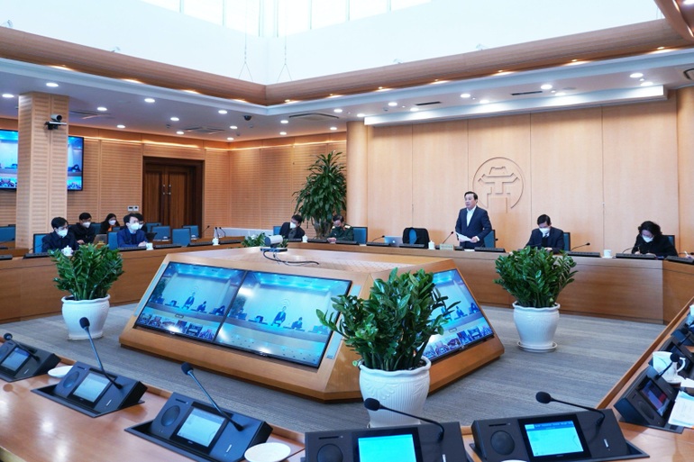 Quang cảnh buổi họp chiều 23/2 (Ảnh: Phú Khánh).