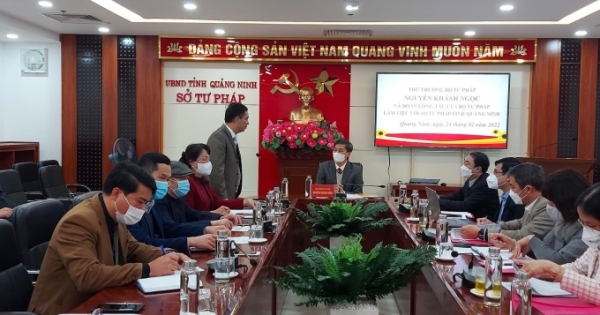 Sở Tư pháp Quảng Ninh tiếp đoàn lãnh đạo Bộ Tư Pháp thăm và làm việc tại Quảng Ninh