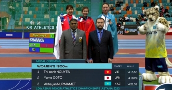 Nguyễn Thị Oanh giành HCV cự ly 1500m điền kinh Châu Á 2023