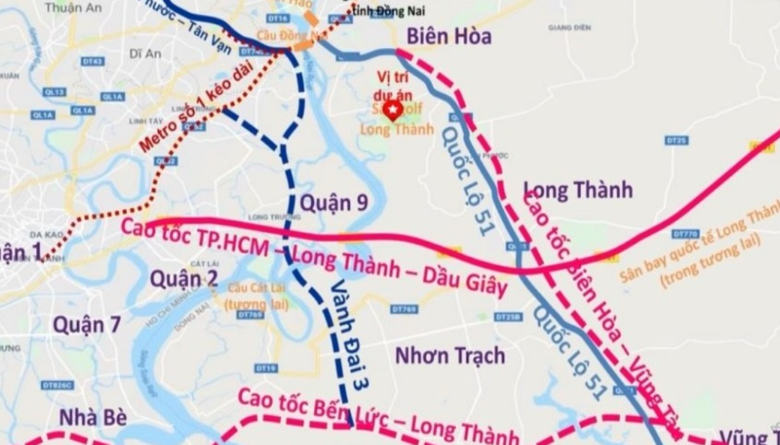 Bản đồ tuyến cao tốc.