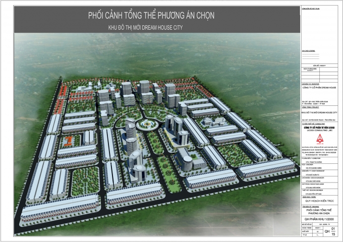 Phối cảnh tổng thể của khu đ&ocirc; thị mới Dream house.&nbsp;