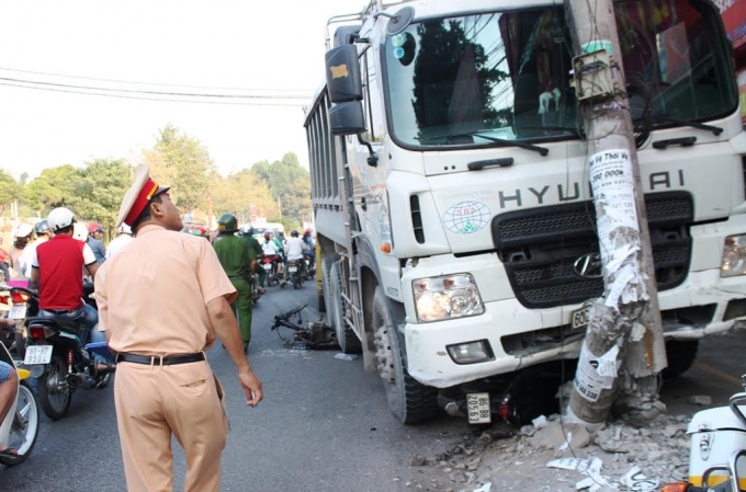 Hiện trường vụ tai nạn.