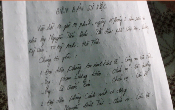 Bi&ecirc;n bản l&agrave;m việc.