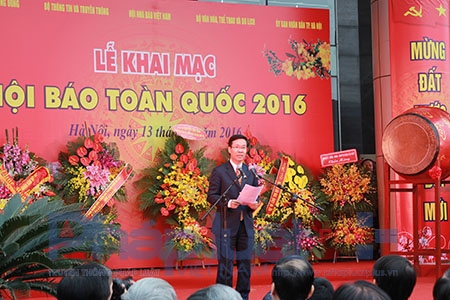 Đồng ch&iacute; V&otilde; Văn Thưởng &ndash; Trưởng ban Tuy&ecirc;n gi&aacute;o TW chia sẻ trong buổi lễ.&nbsp;&nbsp;Ảnh: Loan Bảo.