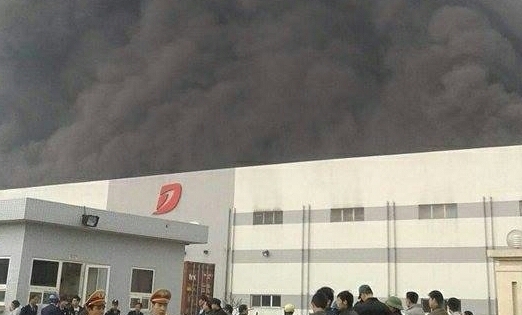 Hưng Yên: Cháy lớn tại khu công nghiệp Phố Nối A