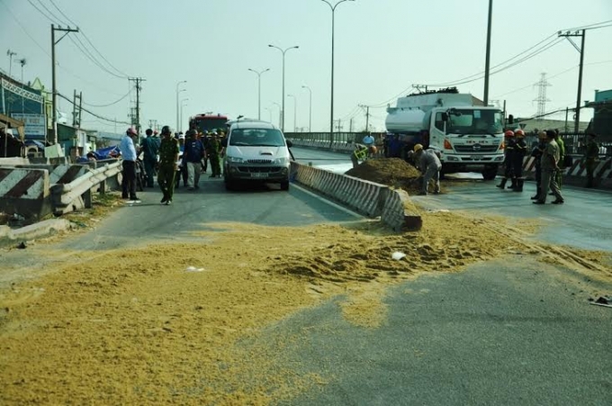 Hiện trường vụ tai nạn.