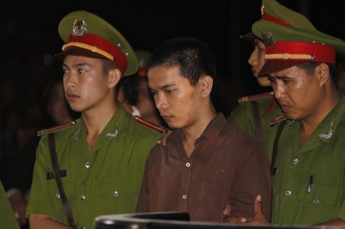 Vũ Văn Tiến tại phi&ecirc;n t&ograve;a sơ thẩm.