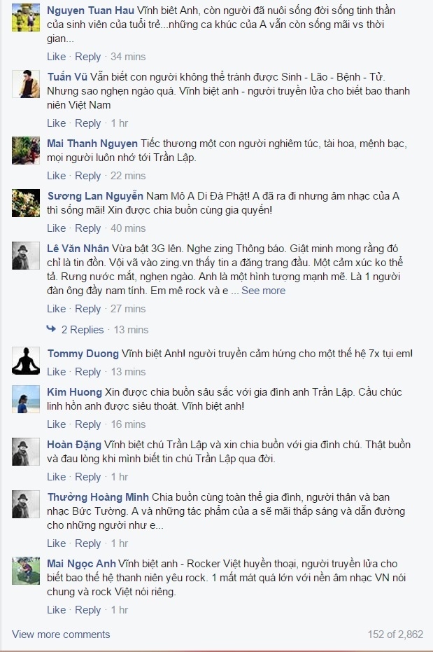 B&igrave;nh luận của cộng đồng mạng tr&ecirc;n fanpage.