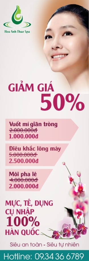 Hoa Anh Thảo Spa giảm gi&aacute; 50% v&ocirc; c&ugrave;ng hấp dẫn.