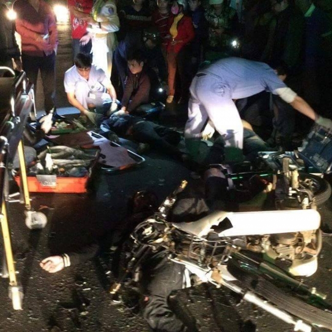 Hiện trường vụ tai nạn. Ảnh Bien19.biz