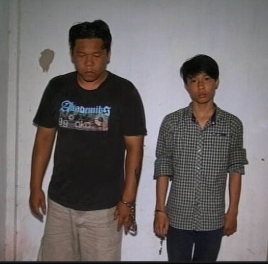 Đối tượng Tr&iacute; v&agrave; Qu&yacute; bị t&oacute;m sau hơn 2h bỏ trốn.