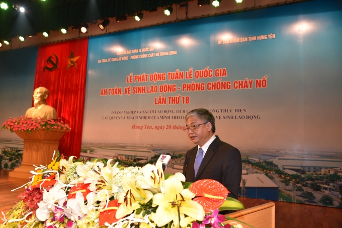 &Ocirc;ng Do&atilde;n Mậu Diệp - Thứ trưởng Bộ LĐTBXH, Ph&oacute; Trưởng ban thường trực Ban chỉ đạo Tuần lễ Quốc gia ATVSLĐ-PCCC TW&nbsp;