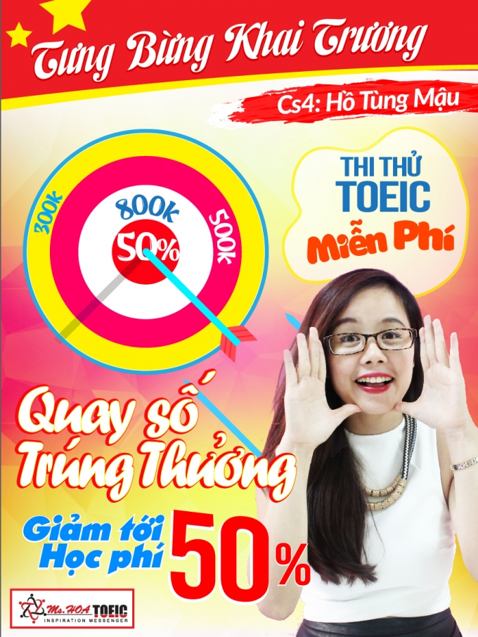 Ms Hoa TOEIC khai trương cơ sở thứ 4 tại H&agrave; Nội : Giảm 50% học ph&iacute; v&ocirc; c&ugrave;ng hấp dẫn