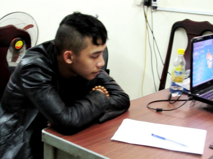 Đối tượng Hưng tại cơ quan c&ocirc;ng an.