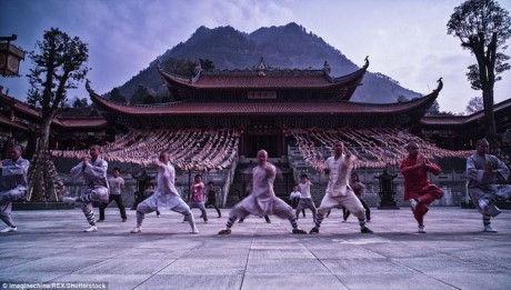 Ch&ugrave;a Thiếu L&acirc;m ở th&agrave;nh phố Trung Sơn.