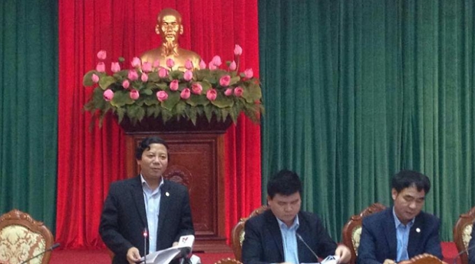 &Ocirc;ng Ho&agrave;ng Đức Hạnh, Ph&oacute; Gi&aacute;m đốc sở Y tế H&agrave; Nội th&ocirc;ng tin tại buổi giao ban b&aacute;o ch&iacute;.