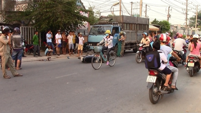 Hiện trường vụ tai nạn.