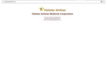 Website của Vietstar Airlines bất ngờ đóng cửa bảo trì