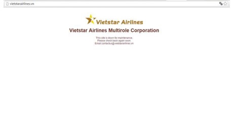 Website của Vietstar Airlines bất ngờ đ&oacute;ng cửa bảo tr&igrave;