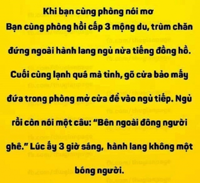 Nhiều c&acirc;u n&oacute;i mơ của một bạn trong ph&ograve;ng &nbsp;c&ograve;n l&agrave;m c&aacute;c bạn kh&aacute;c trong ph&ograve;ng sợ h&atilde;i.&nbsp;(Nguồn:Facebook).