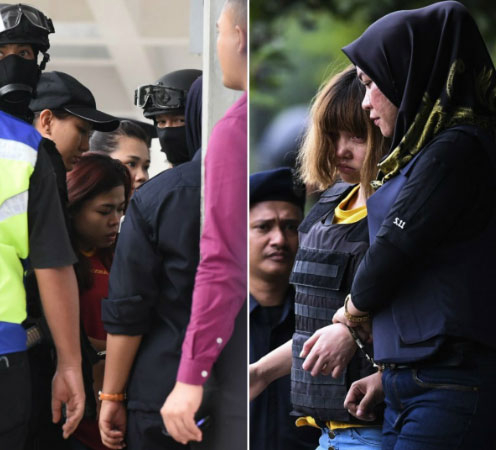 Siti Aishah (tr&aacute;i) v&agrave; Đo&agrave;n Thị Hương (Ảnh: AFP)